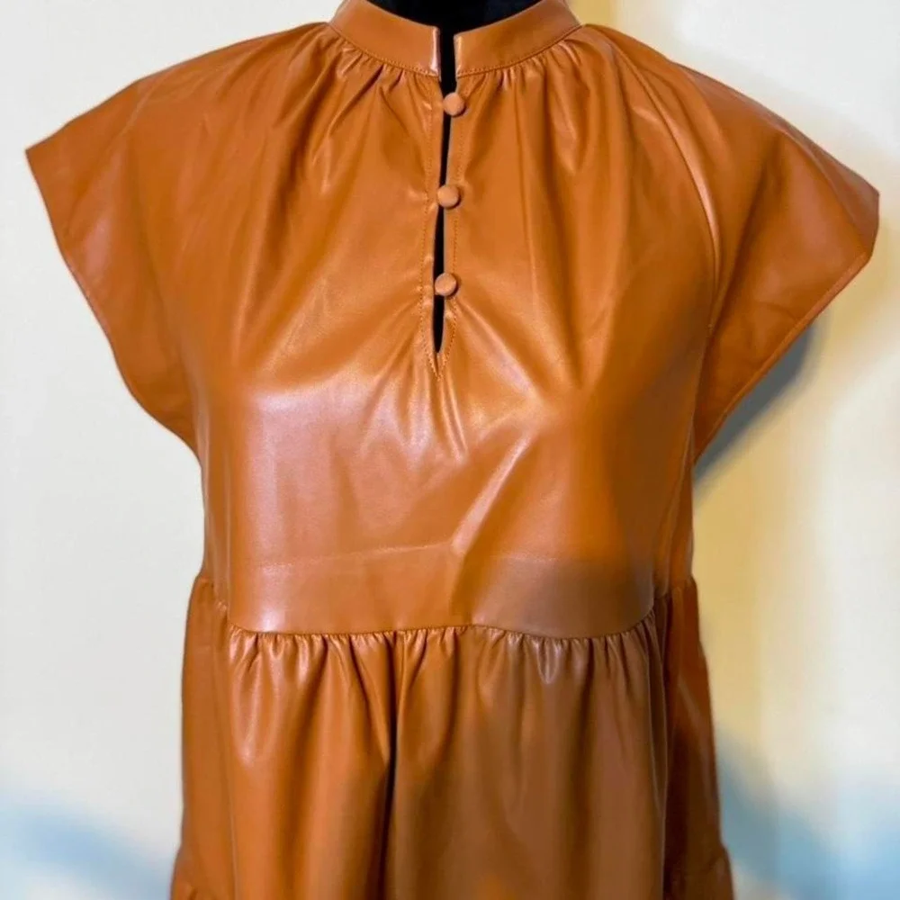 NWT Alden Adair Faux Leather Midi Dress / NEVER WORN /‎ Size XS